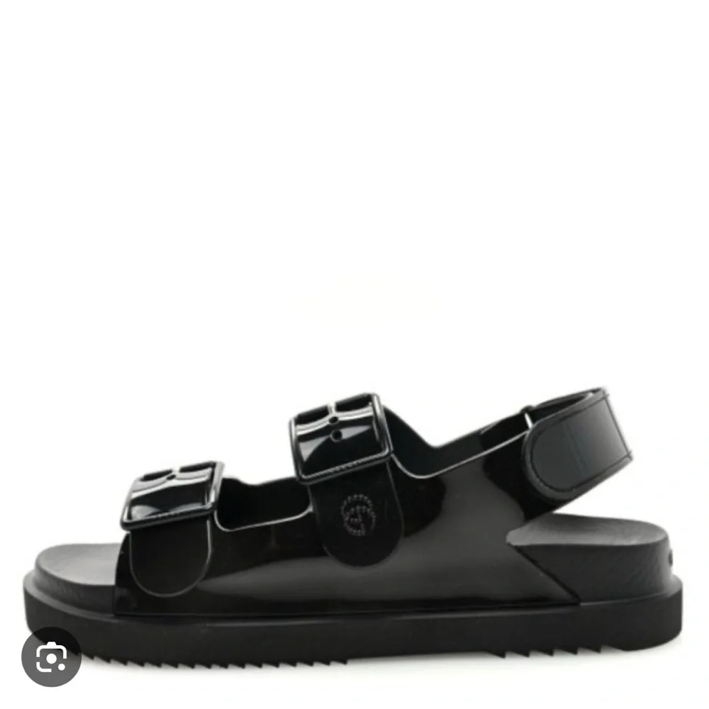 Gucci Isla Black Rubber Slingback Sandals | Mini Double G | Size EU 39 - Picture 2 of 10